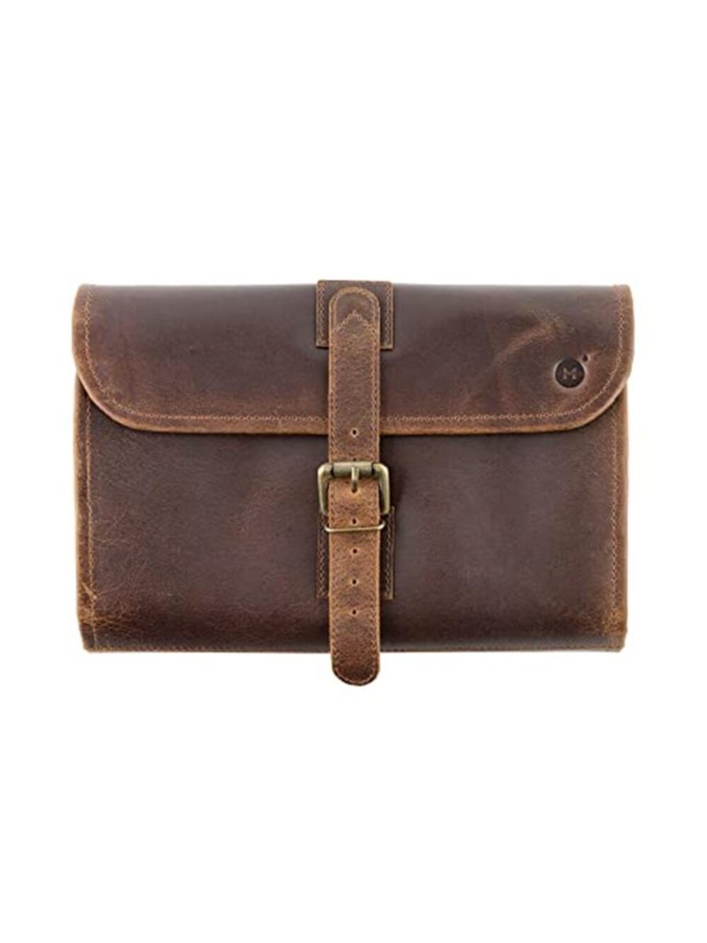 Leather Dopp Kit Mens Toiletry Bag Hanging Travel Organizer Shaving Case